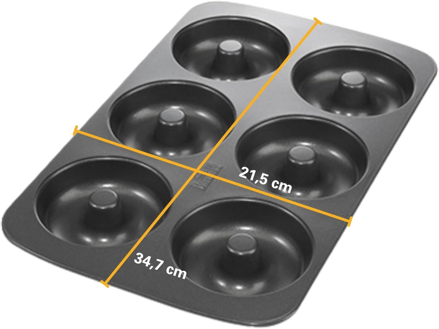 Birkmann, Easy Baking, Donutblech, Backform Für 6 Donuts, Mit Hochwertiger Antihaftbeschichtung, Ø 9 Cm, Mit Rezept, 881631 Stampi e vassoi per cuocere Naty Shop