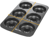 Birkmann, Easy Baking, Donutblech, Backform Für 6 Donuts, Mit Hochwertiger Antihaftbeschichtung, Ø 9 Cm, Mit Rezept, 881631 Stampi e vassoi per cuocere Naty Shop