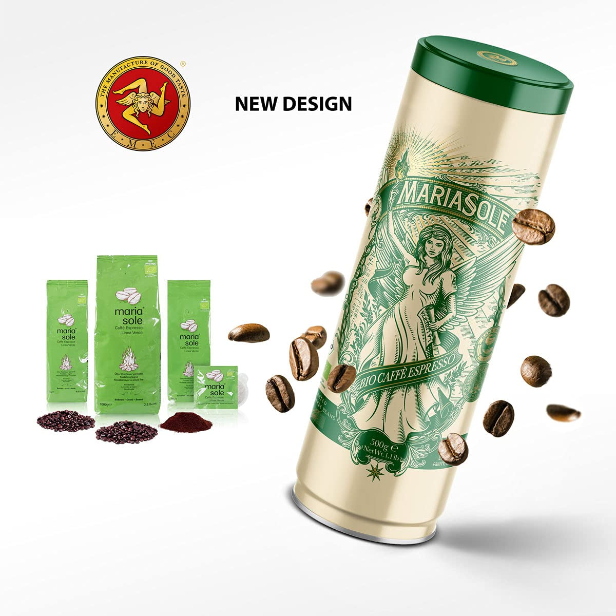 Caffè Espresso Biologico, Bustine da 250g - Tostato Tradizionale su Fuoco a Legna, Artigianale - Caffè in Grani Bio Premium per Macchine Espresso Automatiche e Portafiltro