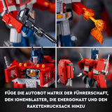 LEGO 10302 Icons Optimus Prime Set, Robot 2 in 1 e modello di camion, kit modello giocattolo Transformers per adulti, regalo di compleanno o Natale per uomini, donne, lei e lui Set da costruzione Besuche den LEGO-Store