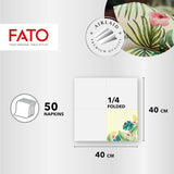 Fato - Tovaglioli carta dry, airlaid, effetto tessuto, confezione da 50 tovaglioli, 40X40 piegati in 4 formati, Decoro Tropicana