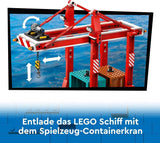 Porto LEGO City con nave mercantile, giocattolo da costruzione per ragazzi e ragazze a partire da 8 anni, idea regalo per bambini, gru per container, nave giocattolo e 8 minifigure 60422 Set da costruzione Besuche den LEGO-Store