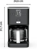 Macchina da caffè Krups Smart'n Light con timer, per 1,25 litri di caffè filtro, funzione di mantenimento in caldo, spegnimento automatico, nero, KM600810