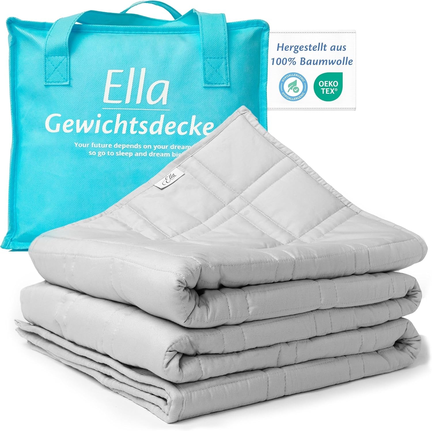 Coperta ponderata 135X200 7Kg - Coperta per terapia antistress - Coperta pesante 100% cotone - Coperta per un sonno profondo e un migliore recupero - Coperta ponderata - per uomini e donne da 55-85Kg Letti e coperte Beuche den Ella-Store 135X200 7,0 Chilogrammi
