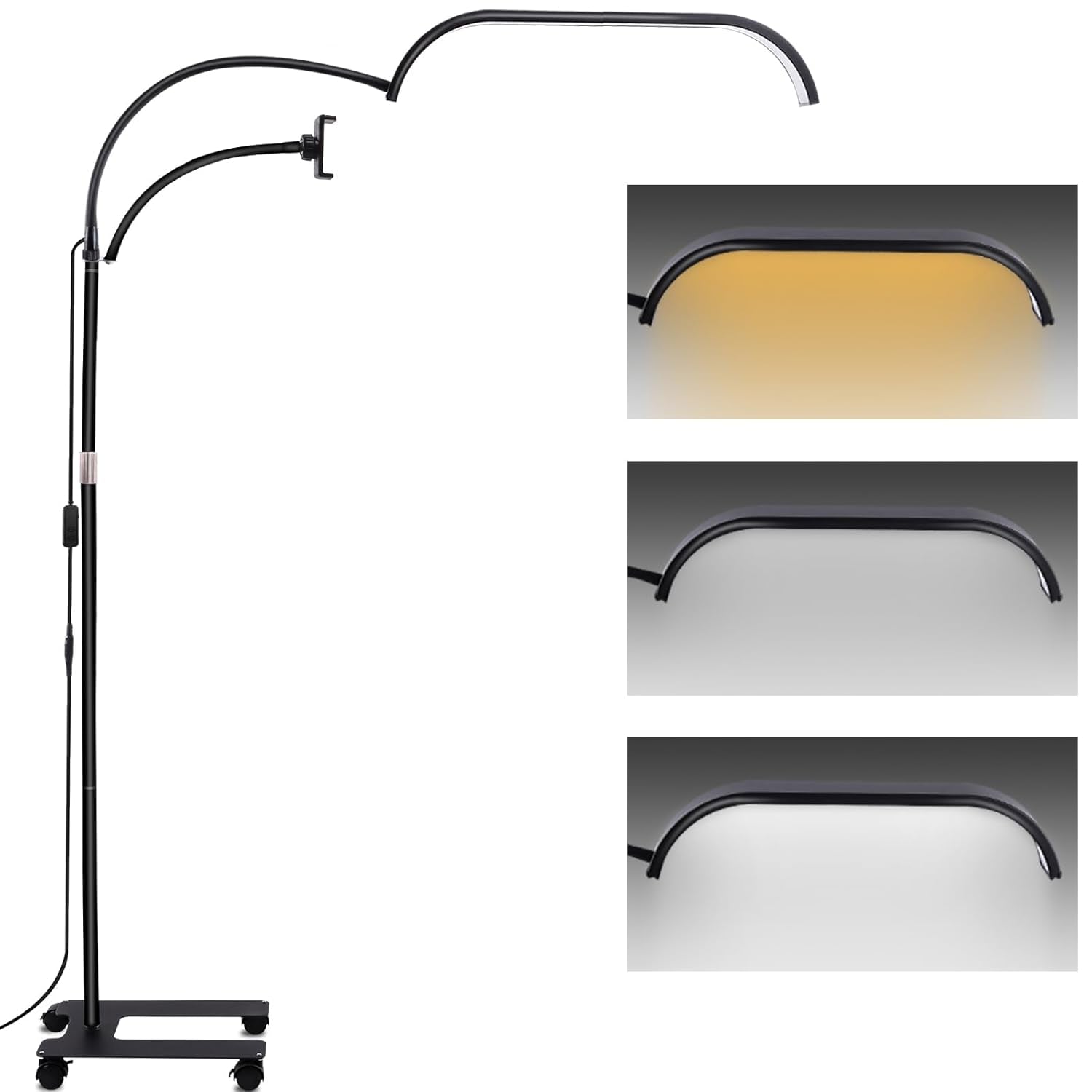 Lampadario Kalolary, Lash Lumière Pour Extensions De Cils Regglable À 360°, 3000K-6000K Demi-Lune Lamp, Lamp De Beauté (Lampada a mezzaluna)