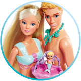 Simba 105733524 - Steffi Love Sirena Famiglia Sirena Incinta Kevin Bambola con culla 29 cm Bambole alla moda Bambole da gioco da 3 anni in su