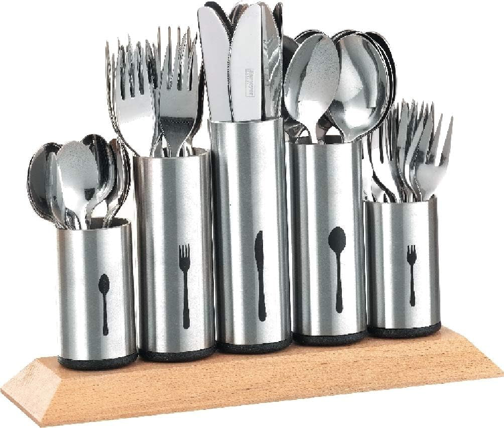 Portaposate in acciaio inossidabile, confezione da 1, argento Naty Shop Kitchen
