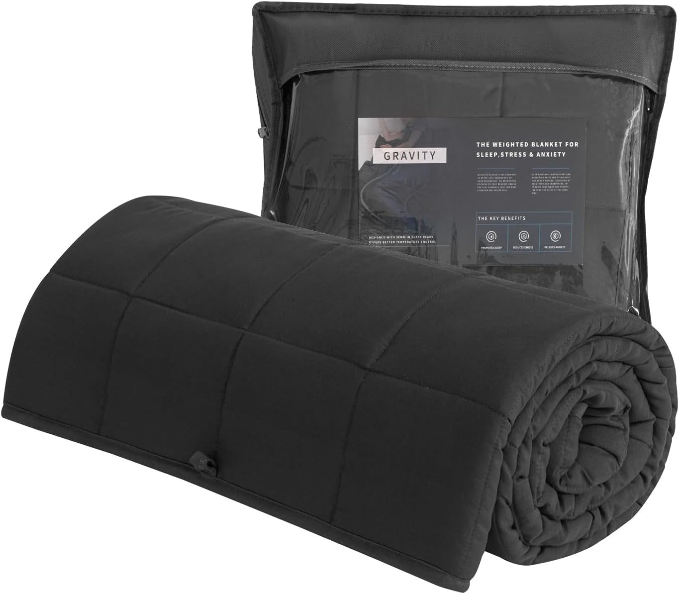 Coperta ponderata 150X200Cm 8Kg Coperta relax per adulti per migliorare il sonno Coperta ponderata grigia Letti e coperte Good Nite Grey 125X150Cm 4Kg