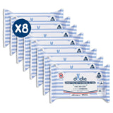 Confezione da 8 confezioni di salviette detergenti compostabili con acqua, 50 pezzi