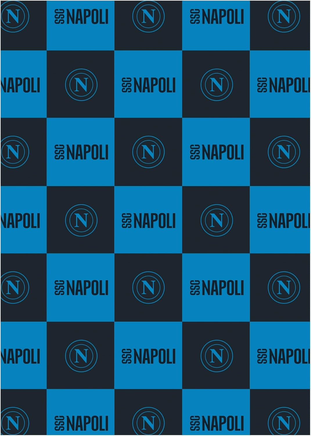 SSC Napoli, morbida coperta con logo, calda coperta per divano e letto, misura 150 X 210 cm, soft touch, colore azzurro, prodotto ufficiale Hermet Letti e Coperte Azzurro 150X210