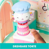 CASA DELLE BAMBOLE GABBY'S DREAMWORKS - Camera Deluxe, pasticceria Cakey, cucina Kuchi (rumeno: Cakey), 3 mobili e 2 scatole a sorpresa con accessori, adatta a bambini dai 3 anni in su