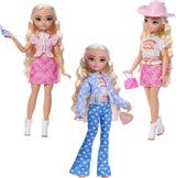 Set Barbie Dream Besties Festival Looks, con la bambola Barbie Malibu con lunghi capelli biondi per lo styling e oltre 10 vestiti e accessori rimovibili, JGH87