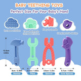 Massaggiagengive per bambini [Originale] - Giocattolo per massaggiagengive in silicone, fantastico massaggiagengive, ausilio per la dentizione, senza BPA | Giocattoli, accessori e regali per bambini dai 3 mesi in su | Confezione da 4