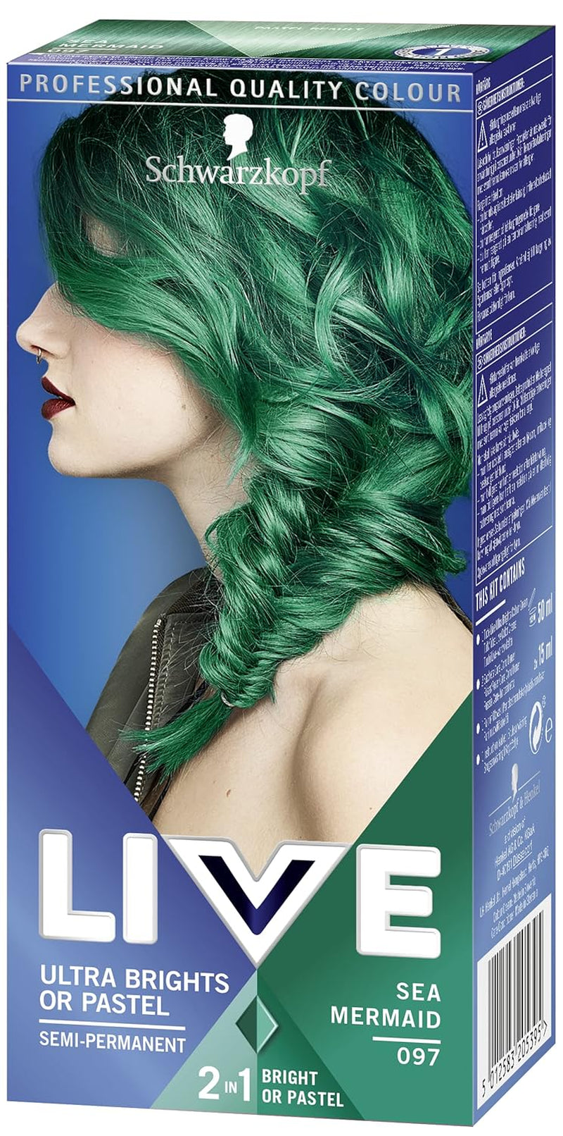 Confezione da 3 tinture per capelli Live ultra brillante o rosso pastello. Colore semipermanente che dura fino a 15 lavaggi - 092 Pillar Box Red Naty Shop Tinture per capelli 97 Sirena, confezione da 3 (confezione da 1)