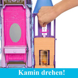 Mattel Disney Frozen - Casa delle bambole Castello Arendelle (60 cm+) con la bambola Elsa, 4 parchi giochi e 15 mobili e accessori Disney Frozen II, HLW61