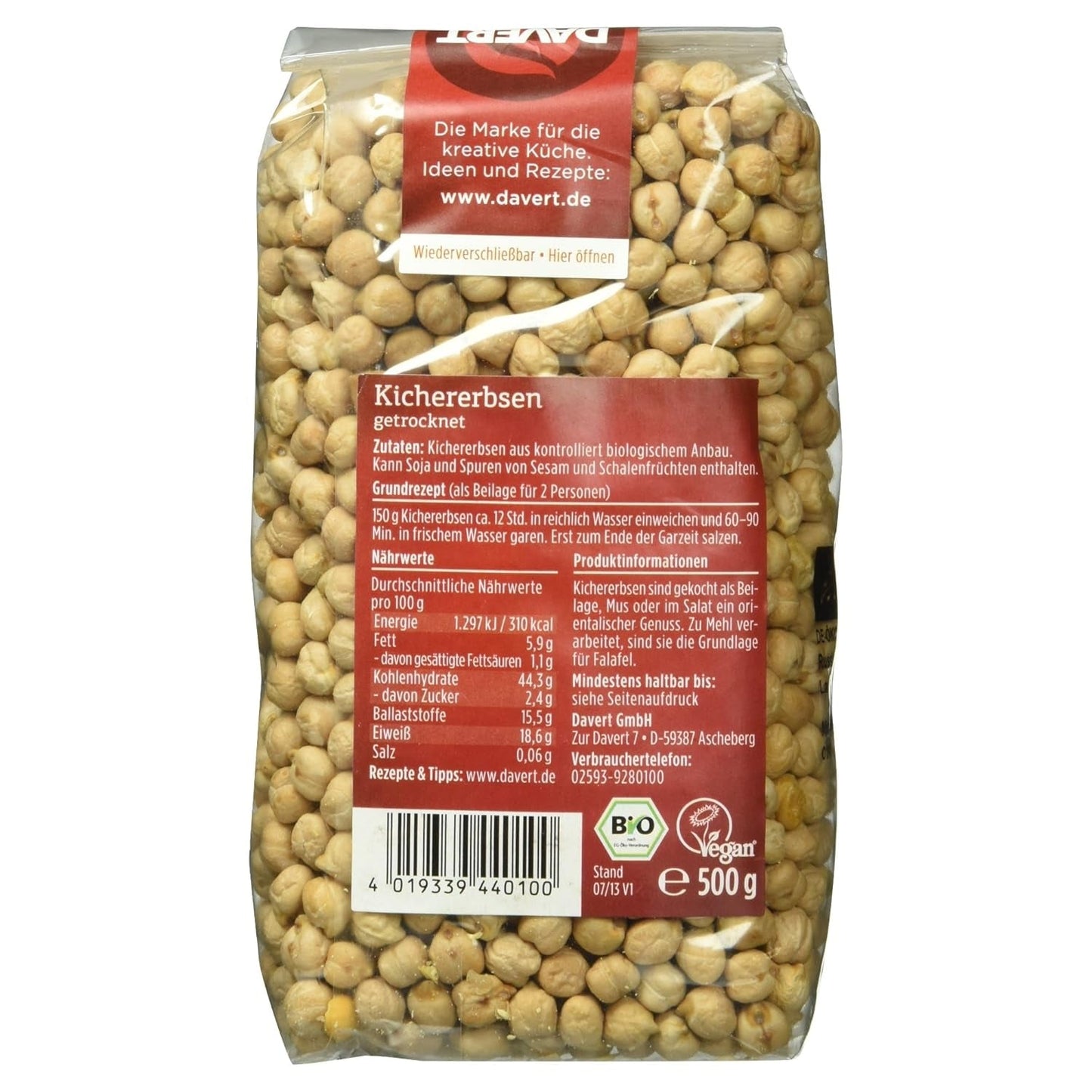 Davert Bio Ceci, 500 g
