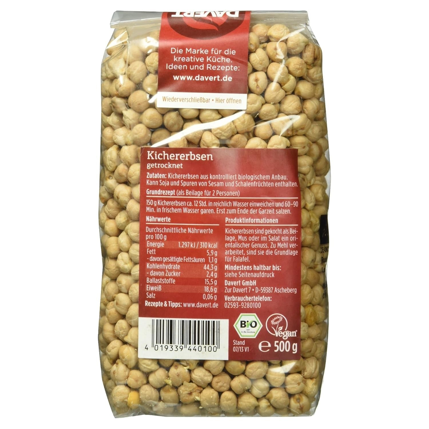 Davert Bio Ceci, 500 g