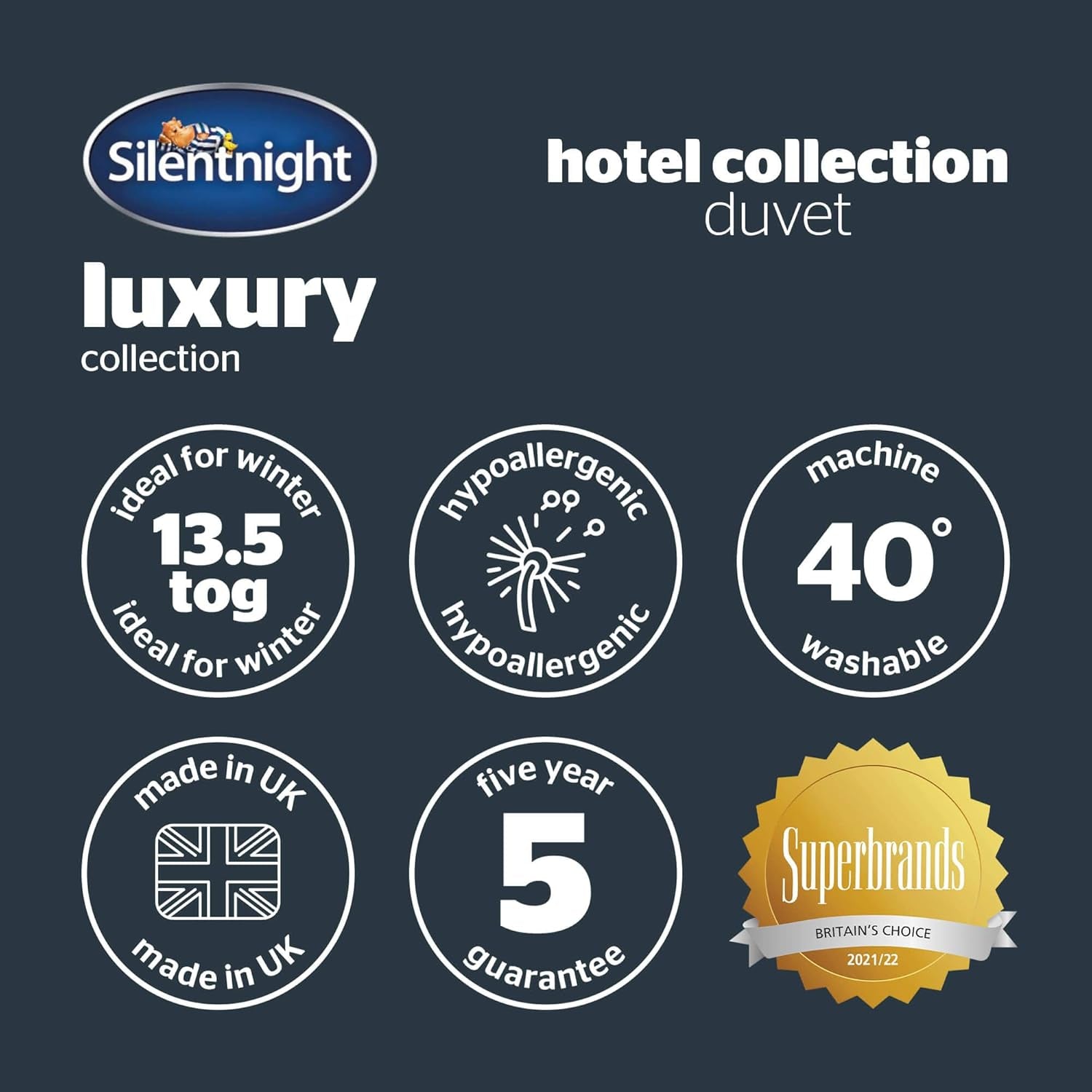 Trapunta Silentnight Hotel Collection per letto matrimoniale, 13,5 TOG, bianca, microfibra, bianco, letto singolo 135 X 200Cm Trapunte e trapunte Naty Shop
