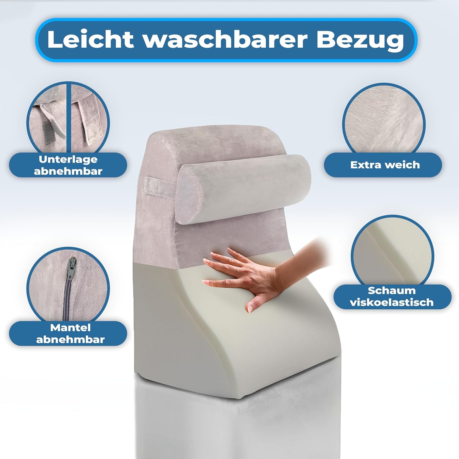 Cuscino da lettura in memory foam | Cuscino schienale ergonomico e cuneo per letto, divano e divano | Cuscino di sostegno ortopedico per dolori alla schiena e tensioni