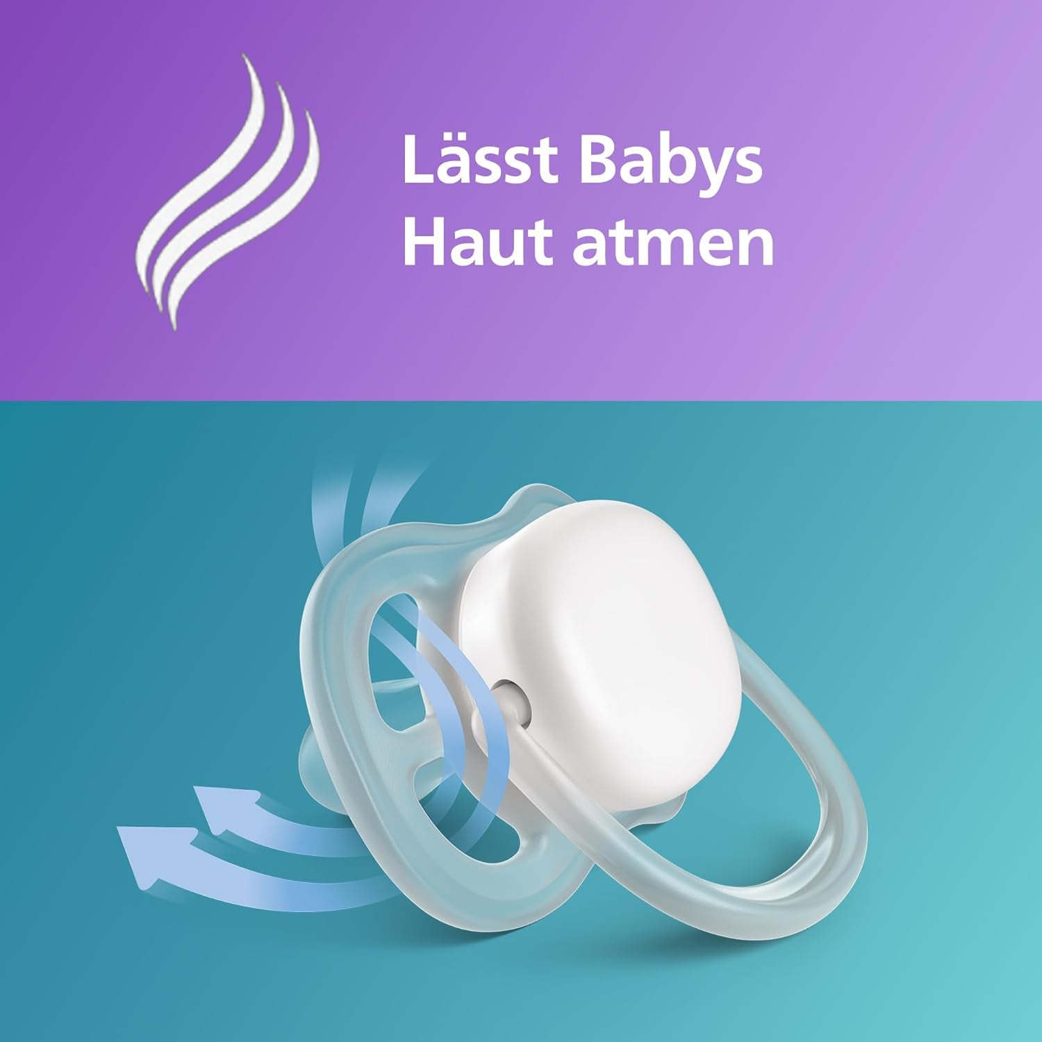 Succhietti Philips AVENT ultra air - Succhietti leggeri e traspiranti per bambini da 0 a 6 mesi, senza BPA, con custodia per il trasporto come sterilizzatore, confezione da 2, modello SCF085/24