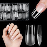 Unghie finte corte Ballerina 120 pezzi Colla su 12 misure Unghie artificiali corte Gel morbido Copertura completa Punte per unghie per unghie corte in gel S