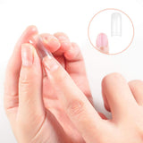Unghie finte 500 pezzi di colore naturale unghie finte artificiali 10 dimensioni acrilico fai da te con scatola spazzola per unghie lima per unghie spingipelle
