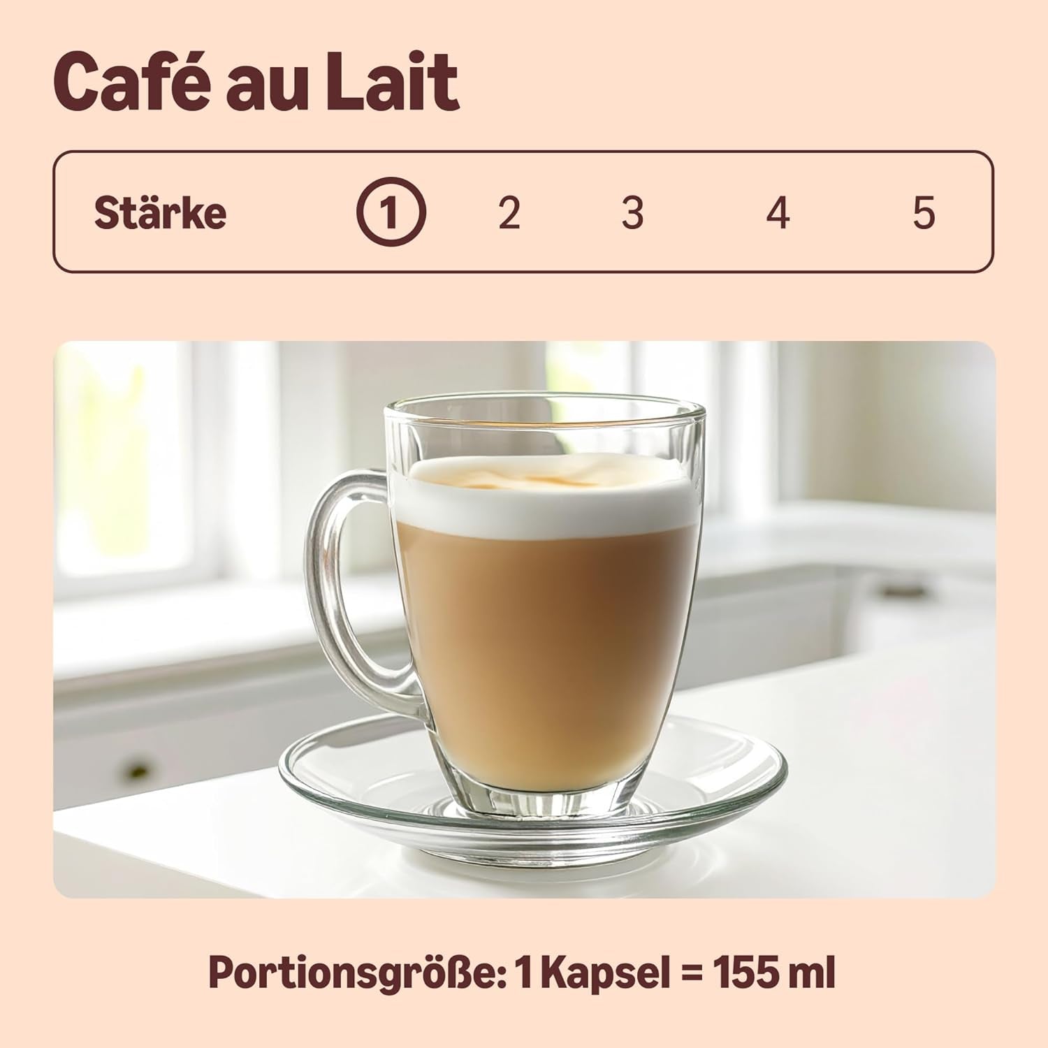 by Amazon Cafe au Lait Dolce Gusto compatibile Kaffeekapseln, 48 Kapseln (3 Packungen mit je 16 Stück)