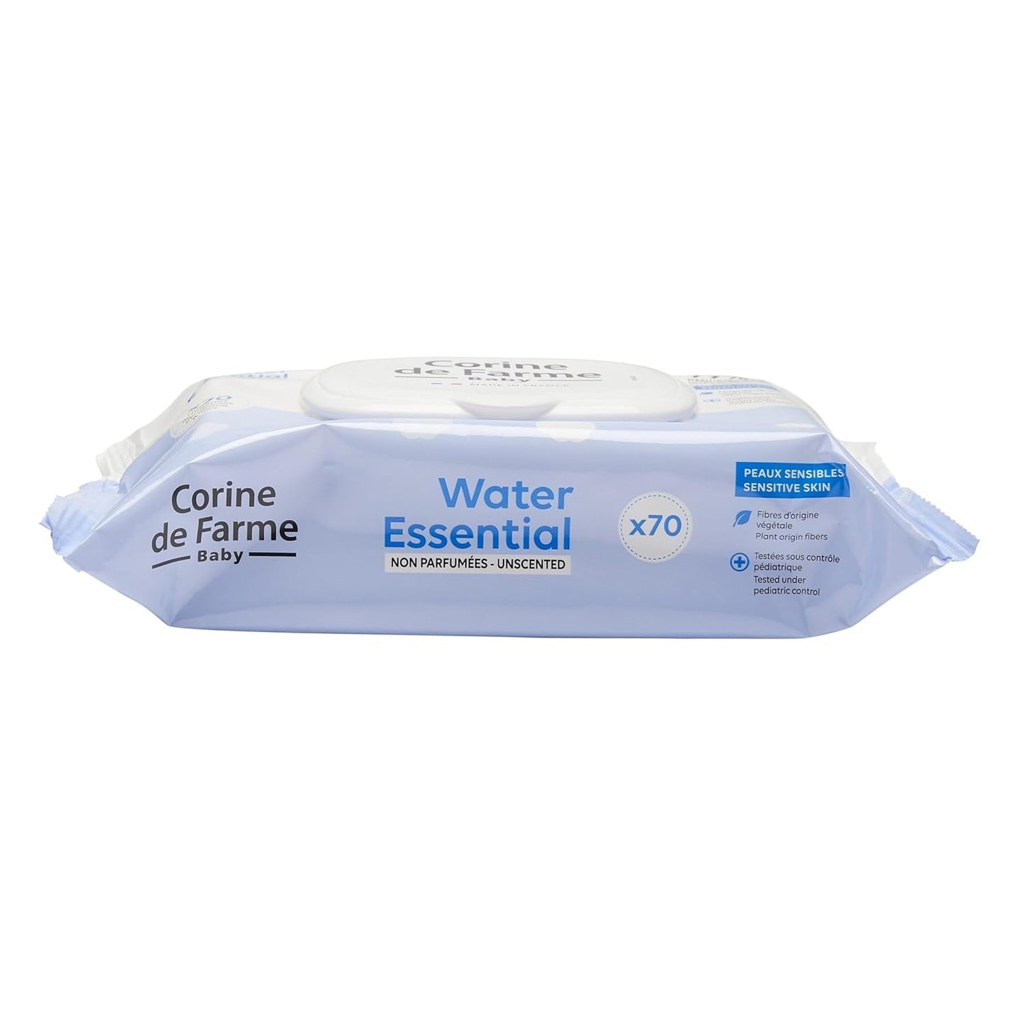 Salviette per neonati Change Water Essential x70 - Articoli da toilette in fibra vegetale - Acqua ultra purificata al 99% - Igieniche dalla nascita - Coperchio richiudibile
