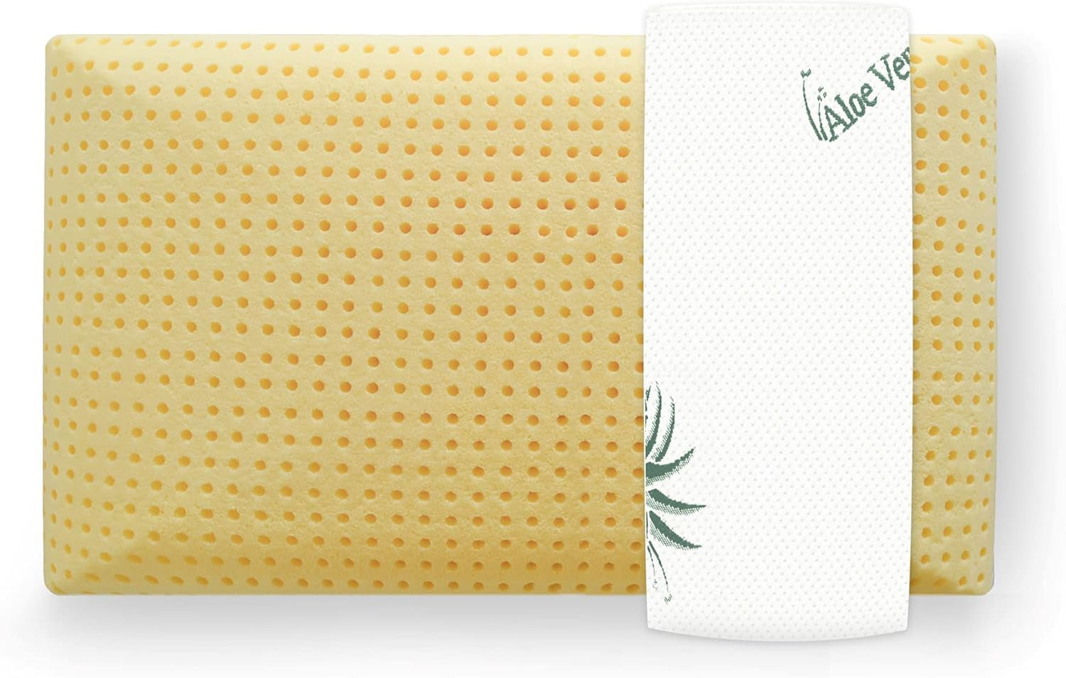 Mister Sandman Cuscino ergonomico 40X80 cm, Cuscino per il collo con federa in Aloe Vera, Cuscino in viscosa perfetto per chi dorme sulla pancia, sulla schiena e sul fianco, Cuscino in memory foam Cuscini ortopedici cervicali Naty Shop
