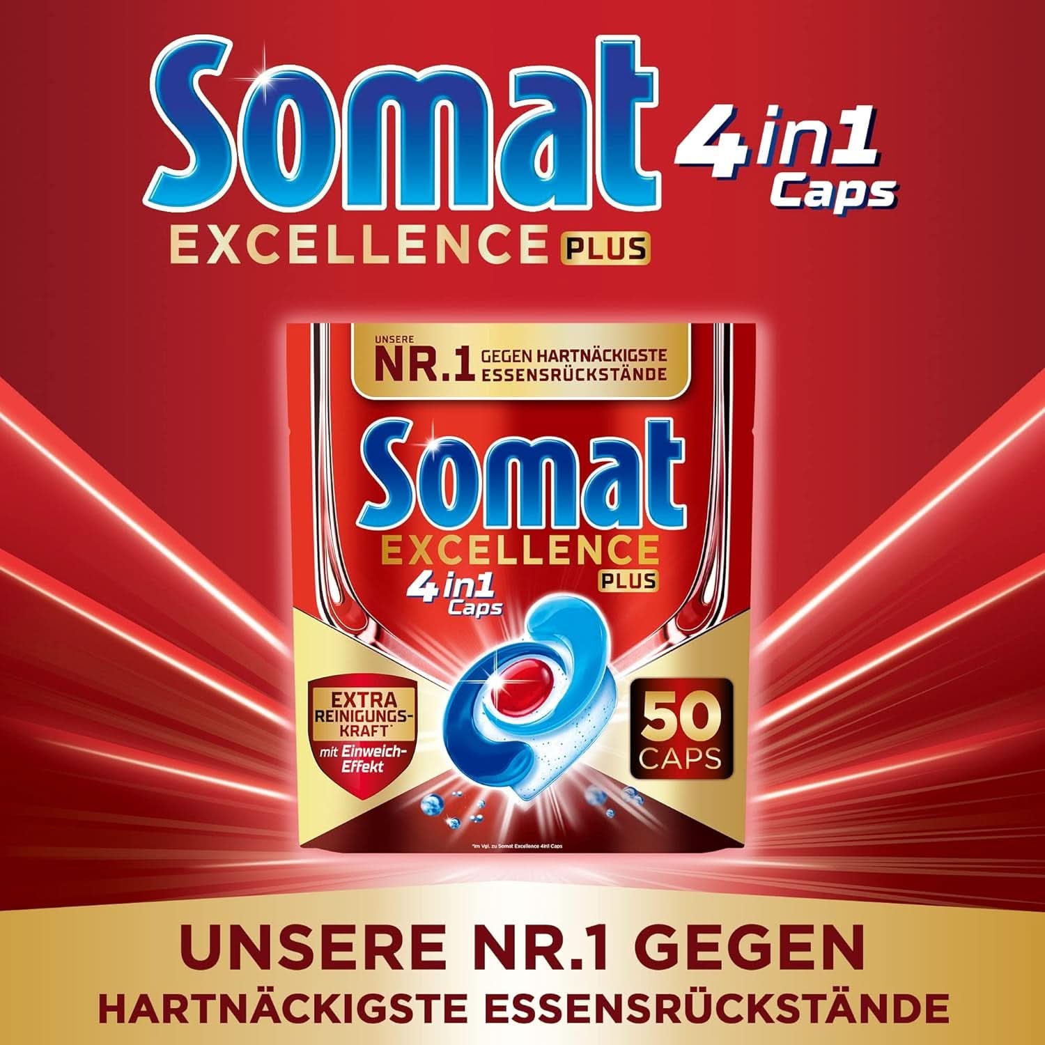 Somat Excellence plus 4In1 Caps (50 Caps), pastiglie per lavastoviglie Naty Shop