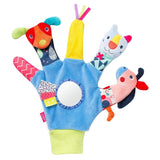 Fehn Burattino da Mano Coccodrillo - Peluche con Sonaglio, Carta frusciante, Massaggiagengive e Cigolio - Burattino da Mano per Neonati - Giocattolo Scoppiettante per Neonati e Bambini dai 6 Mesi in su Naty Shop Friends of Color