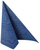 50 tovaglioli "ROYAL Collection" piega 1/4 40 Cm X 40 Cm blu scuro "Ornamenti"