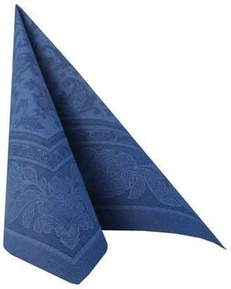 50 tovaglioli "ROYAL Collection" piega 1/4 40 Cm X 40 Cm blu scuro "Ornamenti"