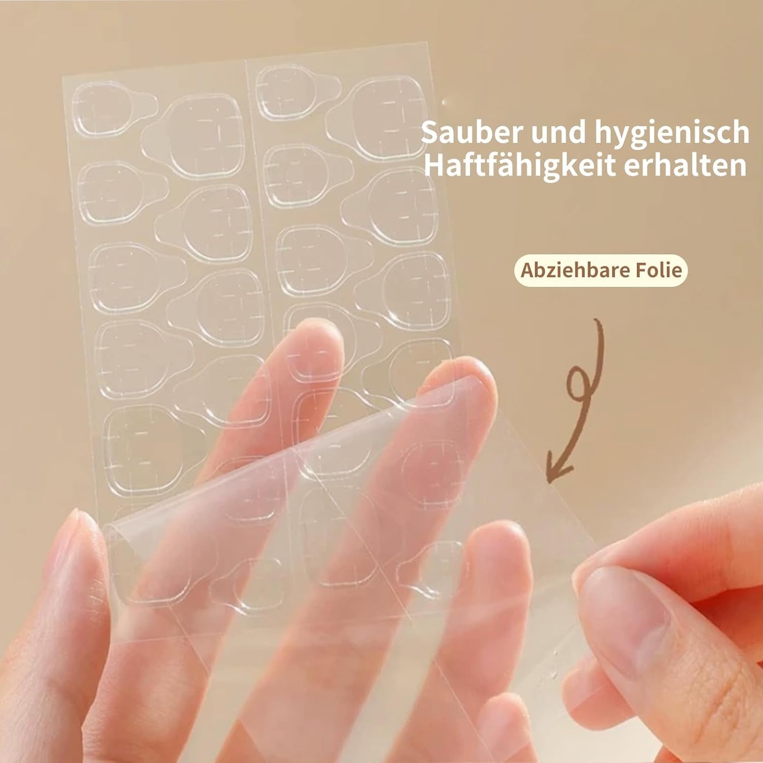20 compresse adesive per unghie in gelatina - Cuscinetti adesivi biadesivi trasparenti e resistenti, impermeabili, riutilizzabili, stampa sulle unghie Set manicure fai da te Accessori per unghie