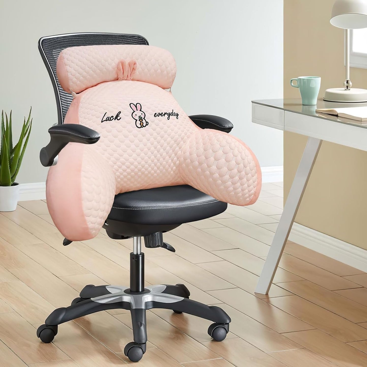 Cuscino da lettura, Cuscino da letto, Cuscino per la schiena extra large per adulti 70x50 cm per la lettura con rotolo per il collo staccabile e braccio di supporto, Comodo cuscino da lettura per letto e divano (Rosa, Extra Large)