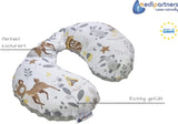 Medi Partners Cuscino per il collo del bambino Supporto per il collo 100% cotone / Minky Cuscino per il collo del bambino per auto Passeggino Viaggi Viaggio Sonno Cuscino per il collo Snooze Roll (REH con Minky grigio) Cuscini ortopedici cervicali Naty Shop