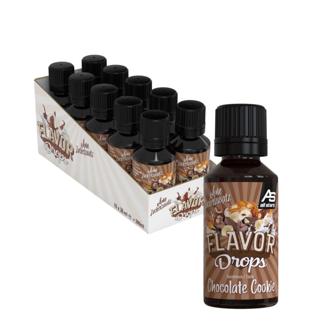 ALL STARS Gocce Aromatizzate, Gocce Aromatizzate senza zuccheri aggiunti e senza calorie - Dolcezza e sapore per alimenti, 30 ml Dolcificanti Naty Shop Torta al cioccolato 10 x 30 ml
