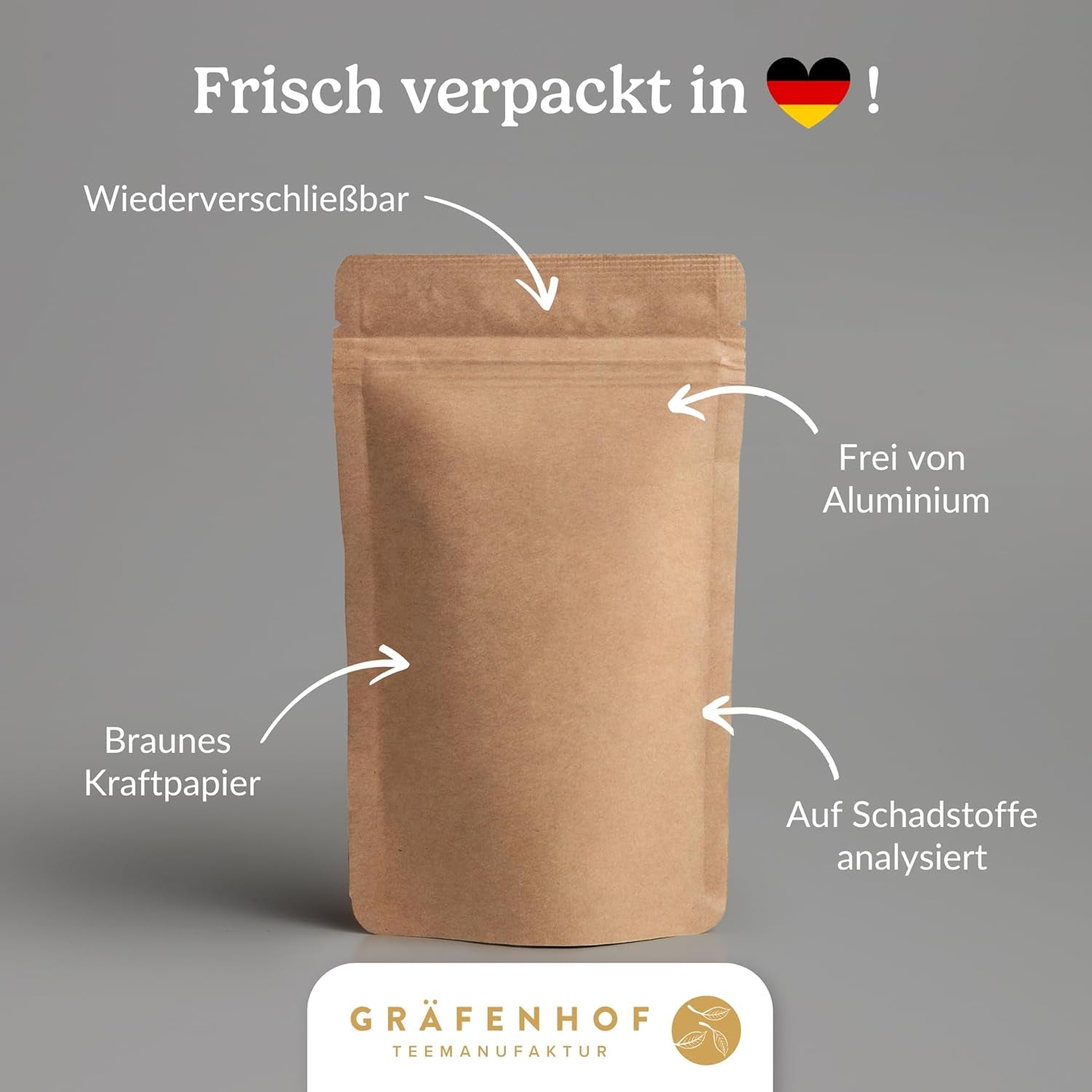 Tè Yerba Mate biologico L'originale tè Mate sfuso da 1 kg Alto contenuto di caffeina Non tostato Essiccato all'aria Testato in laboratorio Foglie di Mate Confezionato in Germania Qualità Premium Gräfenhof