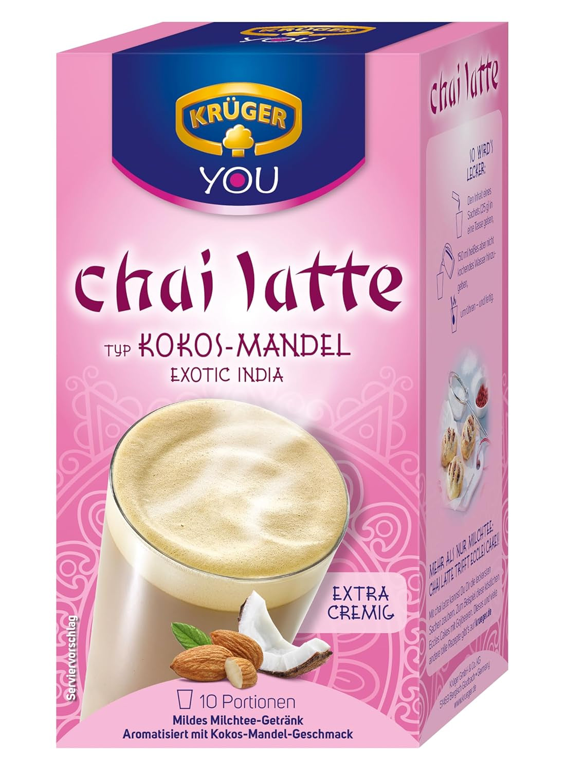 KRÜGER Chai Latte Exotic India tipo cocco-mandorla (1 x 0,25 kg)