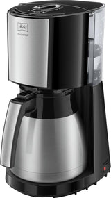 Melitta Enjoy Top Therm - Macchina per caffè espresso con filtro e caraffa termica in acciaio inossidabile, fino a 10 tazze di caffè, nero/acciaio inossidabile