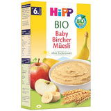 HiPP Muesli Bircher per neonati biologici (8 x 250 g), a partire da 6 mesi, senza zuccheri aggiunti, fiocchi di cereali extra morbidi - colazione facilmente digeribile della migliore qualità biologica