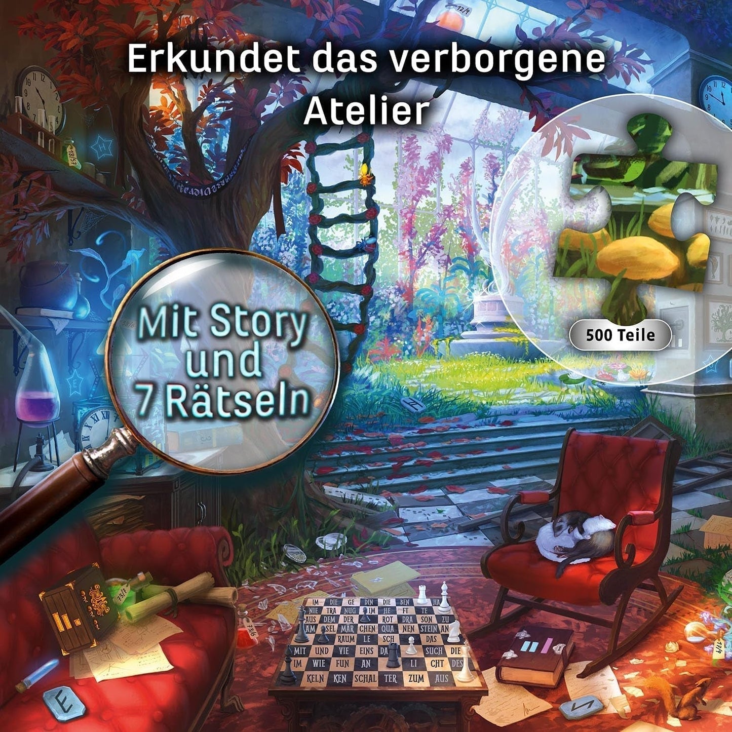 KOSMOS 683979 EXIT® Puzzle: The Hidden Studio Puzzle da 500 pezzi per adulti e bambini 10+ Puzzle Escape Room per principianti Puzzle Naty Shop
