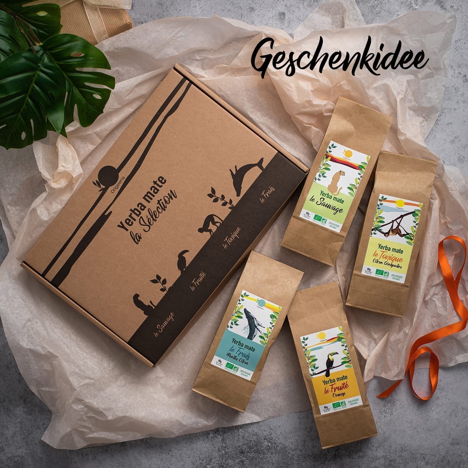 SET REGALO TÈ ORIGEENS BIO MATE X4 I Yerba Mate Bio 4X80G I Set da tè Yerba Mate, idea regalo