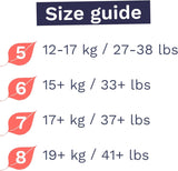 Mutandine ecologiche, taglia 7 (17 kg+), 16 pezzi, biancheria intima usa e getta per pelli sensibili e allergiche, senza profumo, chiusura laterale
