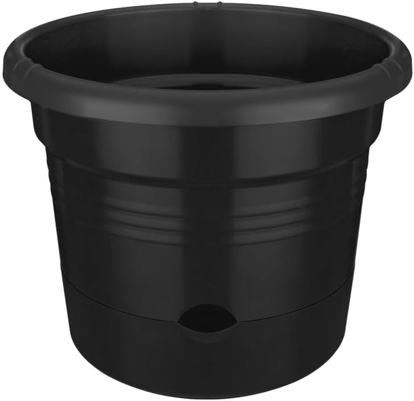 elho Green Basics Vasi per pomodori 33 - Vasi da fiori per coltivazione e raccolta all'aperto - Ø 33,5 x H 26,0 cm - Nero/Nero vivido