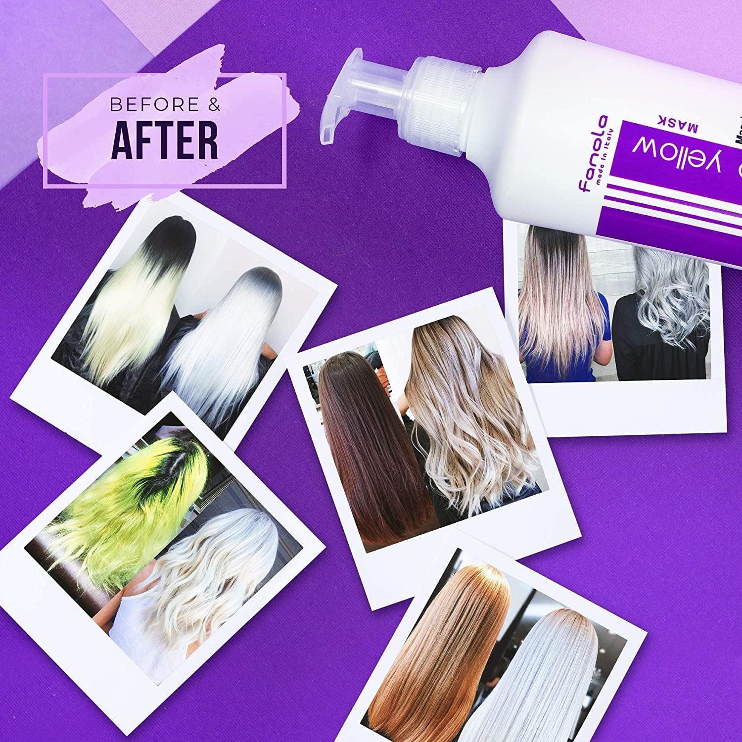 Fanola No Yellow Mask - trattamento curativo, maschera per capelli Naty Shop da 1 litro
