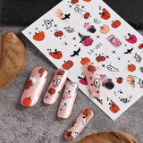 Nagelsticker Halloween, 8 Blätter Halloween Nagelsticker, Kürbis Nail Sticker, Nail Art, Nagel Charms, Nagel Zubehör, Nageldesign, Natale (tipo A)
