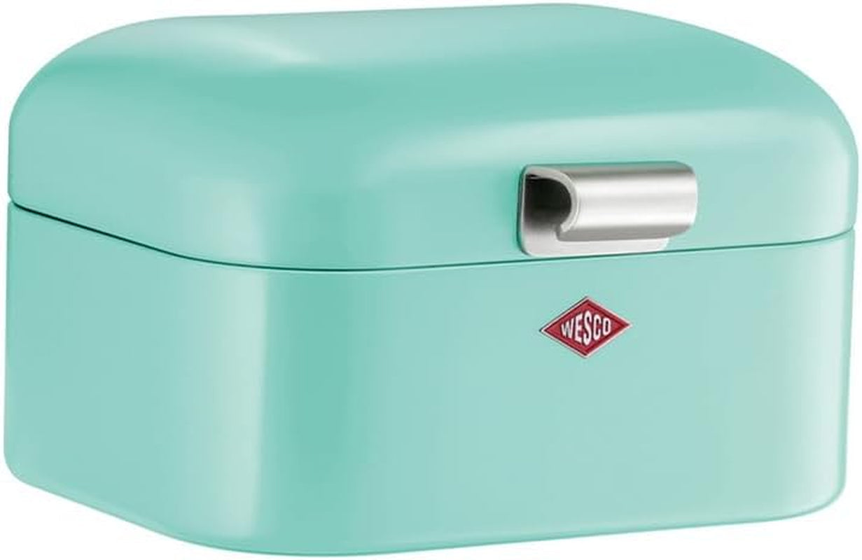 Wesco Mini Grandy Portapane in Rosa, Lamiera di Acciaio Verniciata a Polvere, Fori di Ventilazione e Maniglia Robusta Scatole per Conservazione degli Alimenti Naty Shop Menta