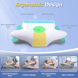 SAHEYER Cuscino per il collo 2 in 1 Cuscino ergonomico per il supporto del collo e cuscino per il collo Cuscino ortopedico per chi dorme sul fianco Cuscino in memory foam per chi dorme sul fianco Schiena e stomaco Cuscini cervicali ortopedici Naty Shop