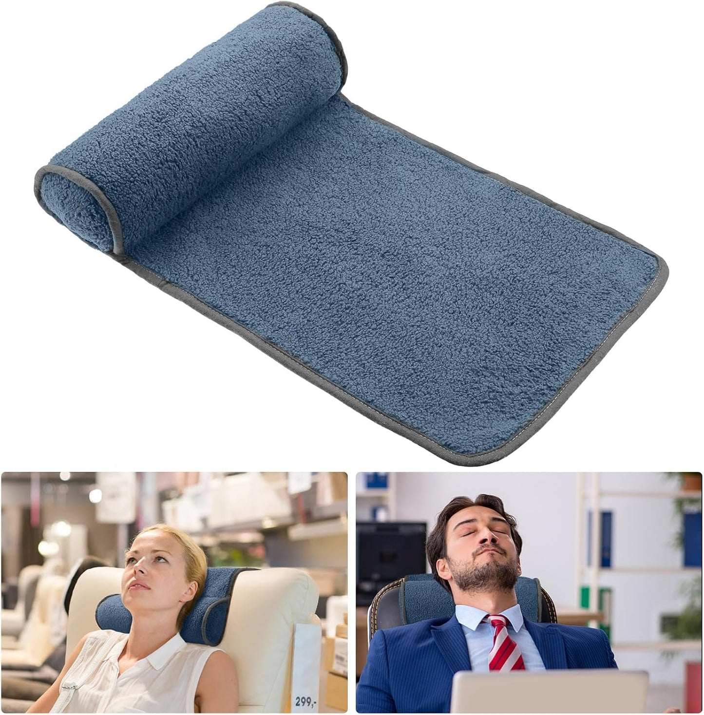 Cuscino per il collo per poltrona reclinabile, Cuscino regolabile in peluche, Protezione per il collo, Pile antiscivolo, Divano, Cuscino per il collo per viaggi, Casa, Lettino, Divano, Poltrona (Grigio scuro)